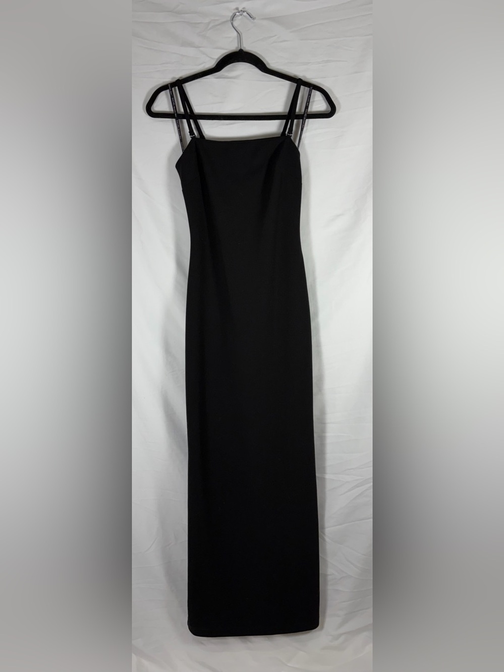 RACHEL Rachel Roy Black Long Sheath Dress with Slit and Removable Straps Size XS